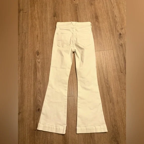 Veronica Beard Carson High Rise Ankle Flare Ecru Jeans Size 25 - Picture 11 of 14
